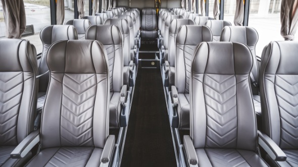 56 passenger charter bus interior view